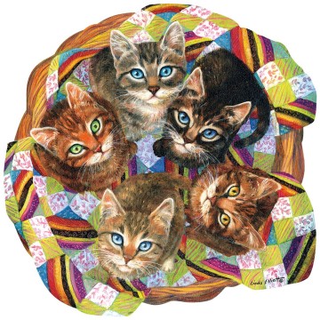 Puzzelwereld legpuzzel sunsout 95023 kitten basket 1000 stukjes d