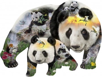 Puzzelwereld legpuzzel sunsout 96043 panda monium pandas xxl 1000 stukjes d1