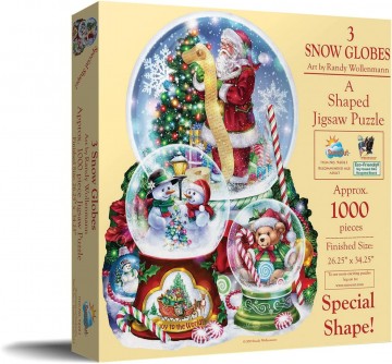 Puzzelwereld legpuzzel sunsout 96063 3 snow globes   randy wollenmann 1000 stukjes l