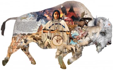 Puzzelwereld legpuzzel sunsout 97073 the white buffalo 1000 stukjes p