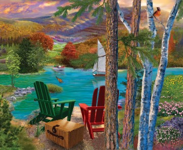 Puzzelwereld legpuzzel sunsout 31514 Lakeside View 1000 stukjes P