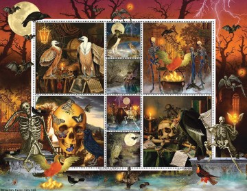 Puzzelwereld legpuzzel sunsout 55924 halloween stamps skeleton dance 1000 stukjes P1000