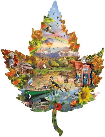 Puzzelwereld legpuzzel contour sunsout 95298 Autumn Shoreline 1000 stukjes P