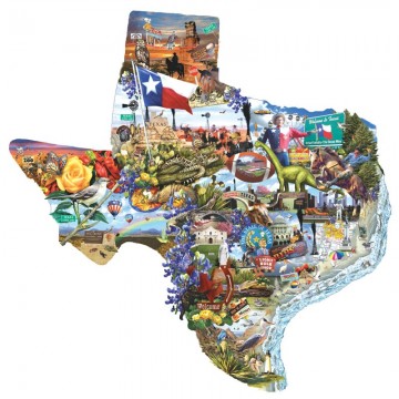 Puzzelwereld legpuzzel contour sunsout 95373 Welcome to Texas 1000 stukjes P