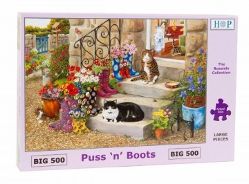 Puzzelwereld legpuzzel the house of puzzles 3541 pussn boots 500 stukjes XL L