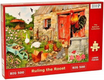 Puzzelwereld legpuzzel the house of puzzles 4555 ruling the roost 500 stukjes XL L