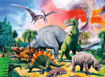 Puzzelwereld legpuzzel tussen de dinosauriers ravensburger 109579 100 stukjes p