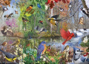 Puzzelwereld legpuzzels 1000 stukjes cobble hill birds of the season 40163