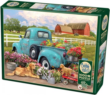 Puzzelwereld legpuzzels 1000 stukjes cobble hill flower truck 40157 d