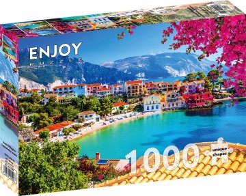 Puzzelwereld legpuzzels 1000 stukjes enjoy assos village in cephalonia 2092 d