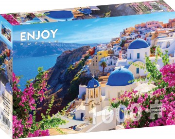 Puzzelwereld legpuzzels 1000 stukjes enjoy santorini 1083 d