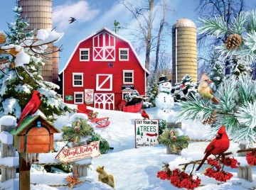 Puzzelwereld legpuzzels 1000 stukjes sunsout 35025 a snowy day at the farm