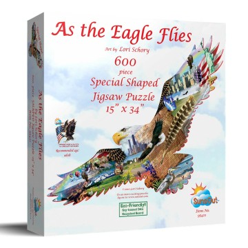 Puzzelwereld legpuzzels 600 stukjes sunsout as the eagle flies 95421 d