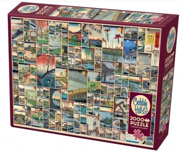 Puzzelwereld legpuzzels cobble hill 2000 stukjes 100 famous views of edo 89017 d