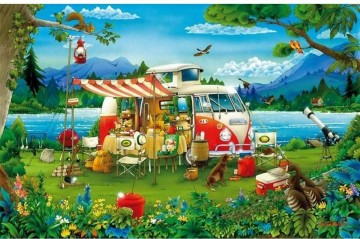 Puzzelwereld legpuzzels educa 19922  vakantie op het platteland  1000 stukjes p