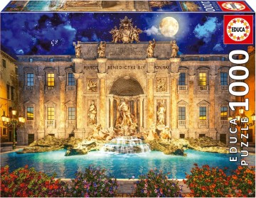 Puzzelwereld legpuzzels educa 19923  trevi fontein rome  1000 stukjes f