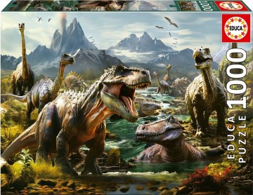 Puzzelwereld legpuzzels educa 19924  woeste dinosaurussen  1000 stukjes f