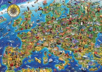 Puzzelwereld legpuzzels educa gekke kaart van europa 179 500 stukjes p