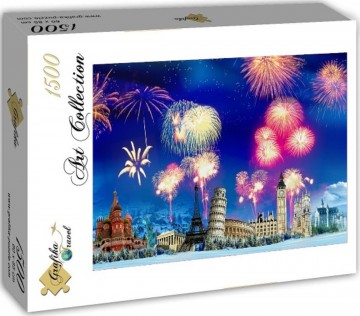 Puzzelwereld legpuzzels grafika 00868 silvester overal ter wereld 1500 stukjes L