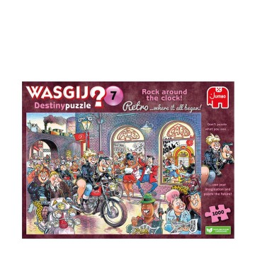 Puzzelwereld legpuzzels jumbo 00017 wasgij destiny retro 7 rock around the clock 1000 stukjes f