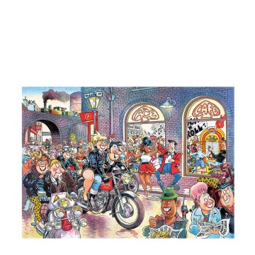 Puzzelwereld legpuzzels jumbo 00017 wasgij destiny retro 7 rock around the clock 1000 stukjes p