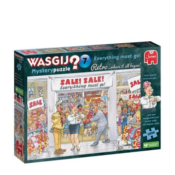 Puzzelwereld legpuzzels jumbo 00018 wasgij mystery retro 7 uitverkoop 1000 stukjes l