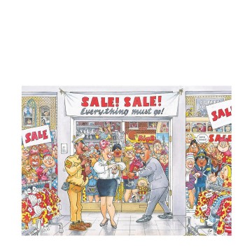 Puzzelwereld legpuzzels jumbo 00018 wasgij mystery retro 7 uitverkoop 1000 stukjes p