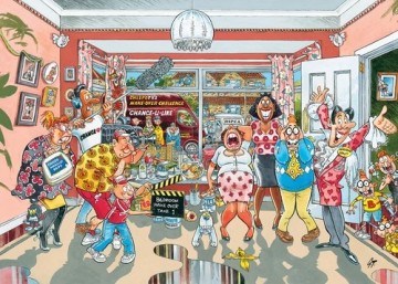 Puzzelwereld legpuzzels jumbo 00502 wasgij  original retro 9 klein verbouwinkje 1000 stukjes p