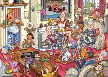 Puzzelwereld legpuzzels jumbo 00801 wasgij mystery retro 10 voorjaars schoonmaak 1000 stukjes p