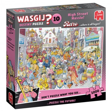 Puzzelwereld legpuzzels jumbo 00802 wasgij destiny retro 10 chaos in de winkelstraat 1000 stukjes l