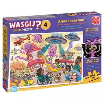 Puzzelwereld legpuzzels jumbo 00908 wasgij junior 4 invasie van buitenaardse wezens 240 stukjes l