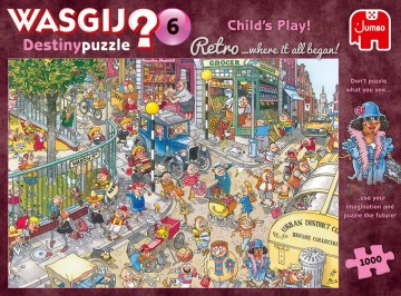 Puzzelwereld legpuzzels jumbo wasgij destiny retro 6 childs play 1000 stukjes f