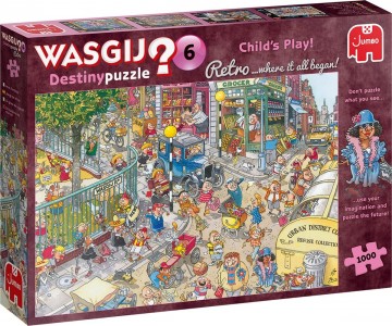 Puzzelwereld legpuzzels jumbo wasgij destiny retro 6 childs play 1000 stukjes l