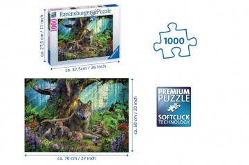 Puzzelwereld legpuzzels ravensburger 159871 familie wolf in het bos 1000 stukjes o