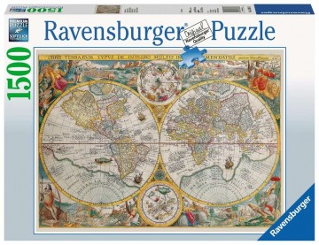 Puzzelwereld legpuzzels ravensburger 163816 wereldkaart 1594 2000 stukjes d
