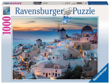 Puzzelwereld legpuzzels ravensburger 196111 avond in santorini 1000 stukjes d