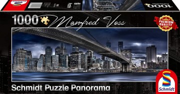 Puzzelwereld legpuzzel panorama schmidt 59621 new york dark night 1000 stukjes F