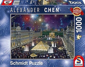 Puzzelwereld legpuzzels schmidt 59648 vuurwerk bij het louvre 1000 stukjes F