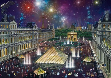 Puzzelwereld legpuzzels schmidt 59648 vuurwerk bij het louvre 1000 stukjes P