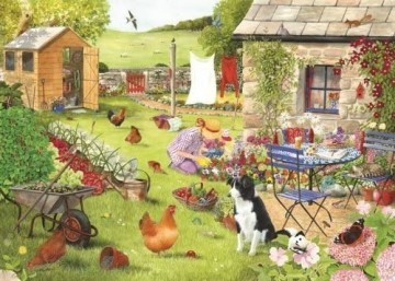 Puzzelwereld legpuzzels the house of puzzles 2759 grandmas garden 500 XL stukjes P