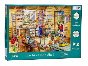 Puzzelwereld legpuzzels the house of puzzles 4500 no14 freds shed 1000 stukjes L