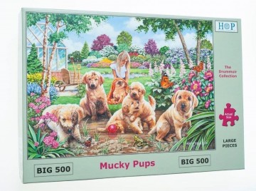 Puzzelwereld legpuzzels the house of puzzles 5477 mucky pups 500 xl stukjes l
