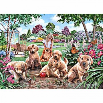 Puzzelwereld legpuzzels the house of puzzles 5477 mucky pups 500 XL stukjes P