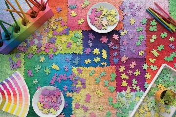 Puzzelwereld ravensburger    legpuzzel   puzzels op puzzels   3000 stukjes p