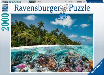 Puzzelwereld ravensburger   legpuzzel   een duik op de malediven   2000 stukjes d