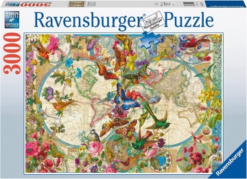 Puzzelwereld ravensburger   legpuzzel   flora  fauna   3000 stukjes