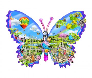 Puzzelwereld sunsout 97062 garden butterfly 1000 stukje