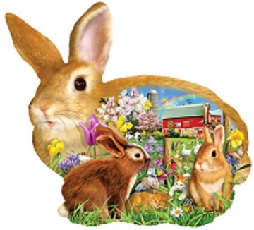 Puzzelwereld legpuzzel contour sunsout 97038 springtime bunnies 1000 stukjes P