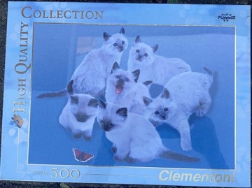 Puzzelwereld-Legpuzzel-Clementoni-Vlinder Poezen Regdolls-500 stukjes-C30393 F