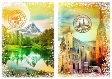 Puzzelwereld-Legpuzzel-Grafika-Oostenrijk en Zwitserland-2000 stukjes-F00236 P